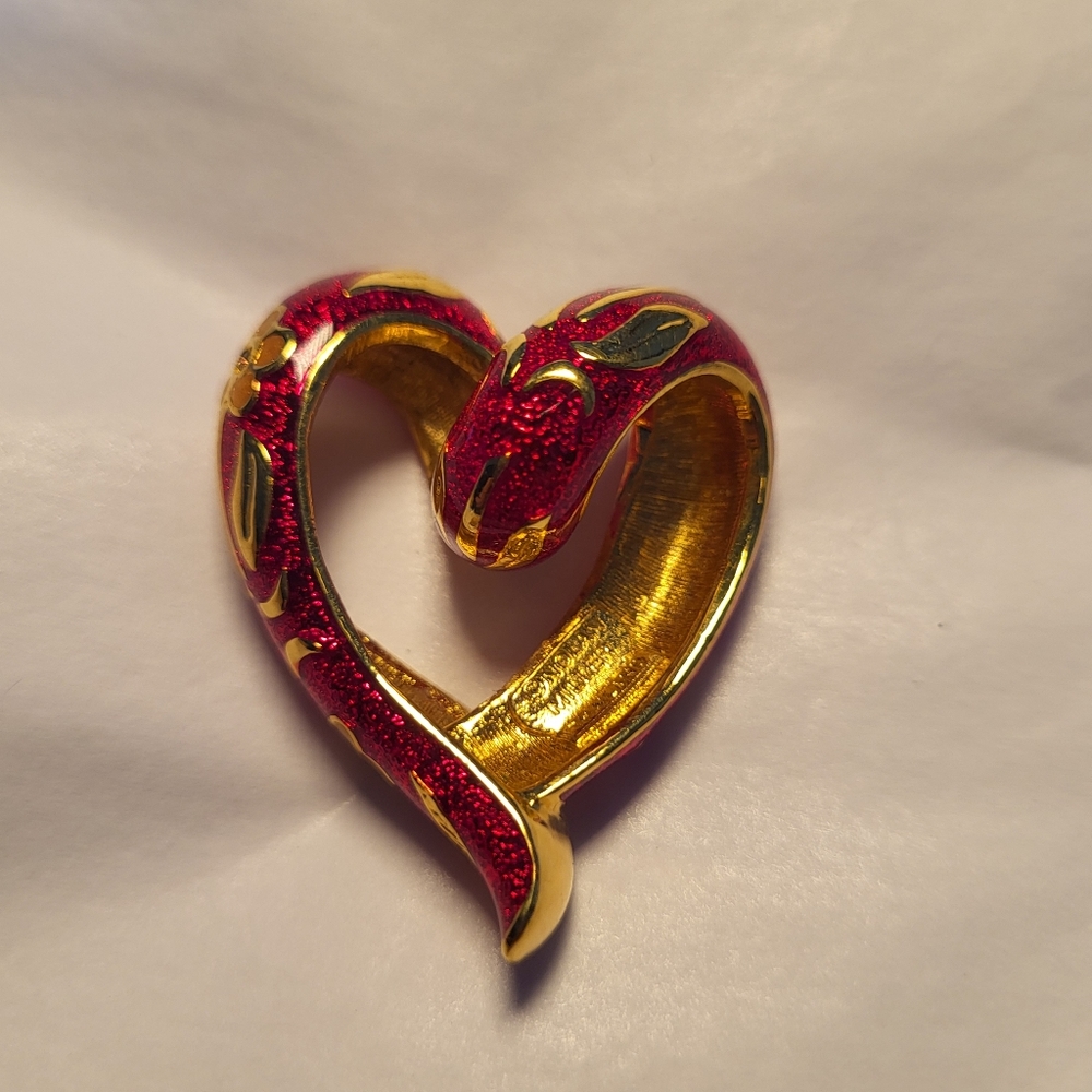 Vintage Nolan Miller Heart Pendant Cloisonne